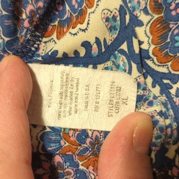 LE Lis peek a boo sleeves shoulder strap XL hides flaws boho summer lightweight - Picture 10 of 10